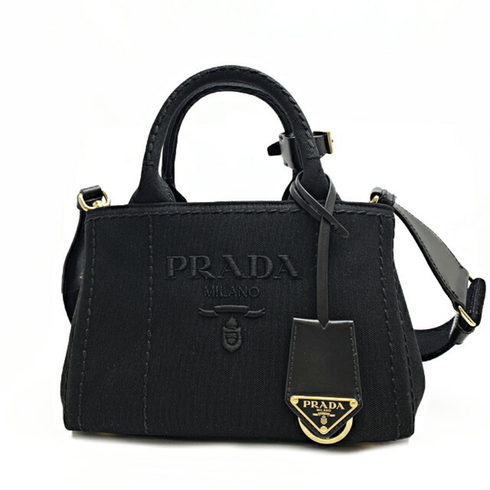 Prada BLACK HEMP EMBROIDERY Handbag Mini